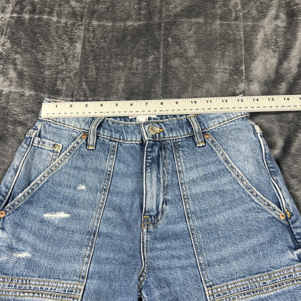 Forever 21 Retro Flare Jeans Womens Size 25x28 Blue Denim Mid Rise hippie hipste - Picture 7 of 13